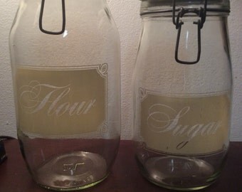 Vintage Flour and Sugar Canisters