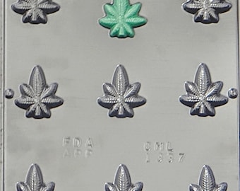 Bite Size Marijuana Pot Leaf Chocolate Candy Mold 1337