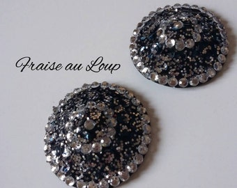 Cache-tétons nippies ronds spirale sequins blancs rouges
