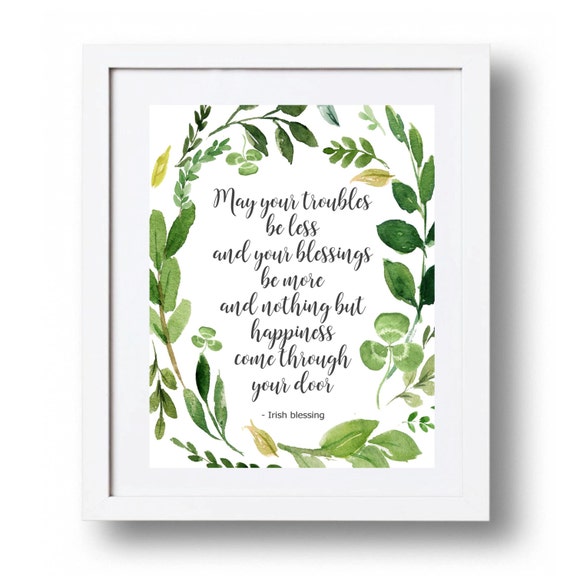 Irish blessing Printable decor Irish quote Irish print Green