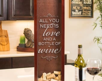 Exquisite Wine Cork Shadow Box, Wine Wedding Gift, Wine Gift for Couples, Bridal Shower Gift, Wine Bar Decor, Wine Bar Sign Wedding Bar Sign