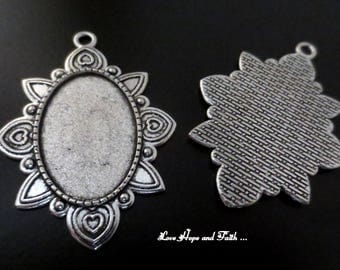 New! cabochon setting silver (52x37x2mm) (cod.50206C)