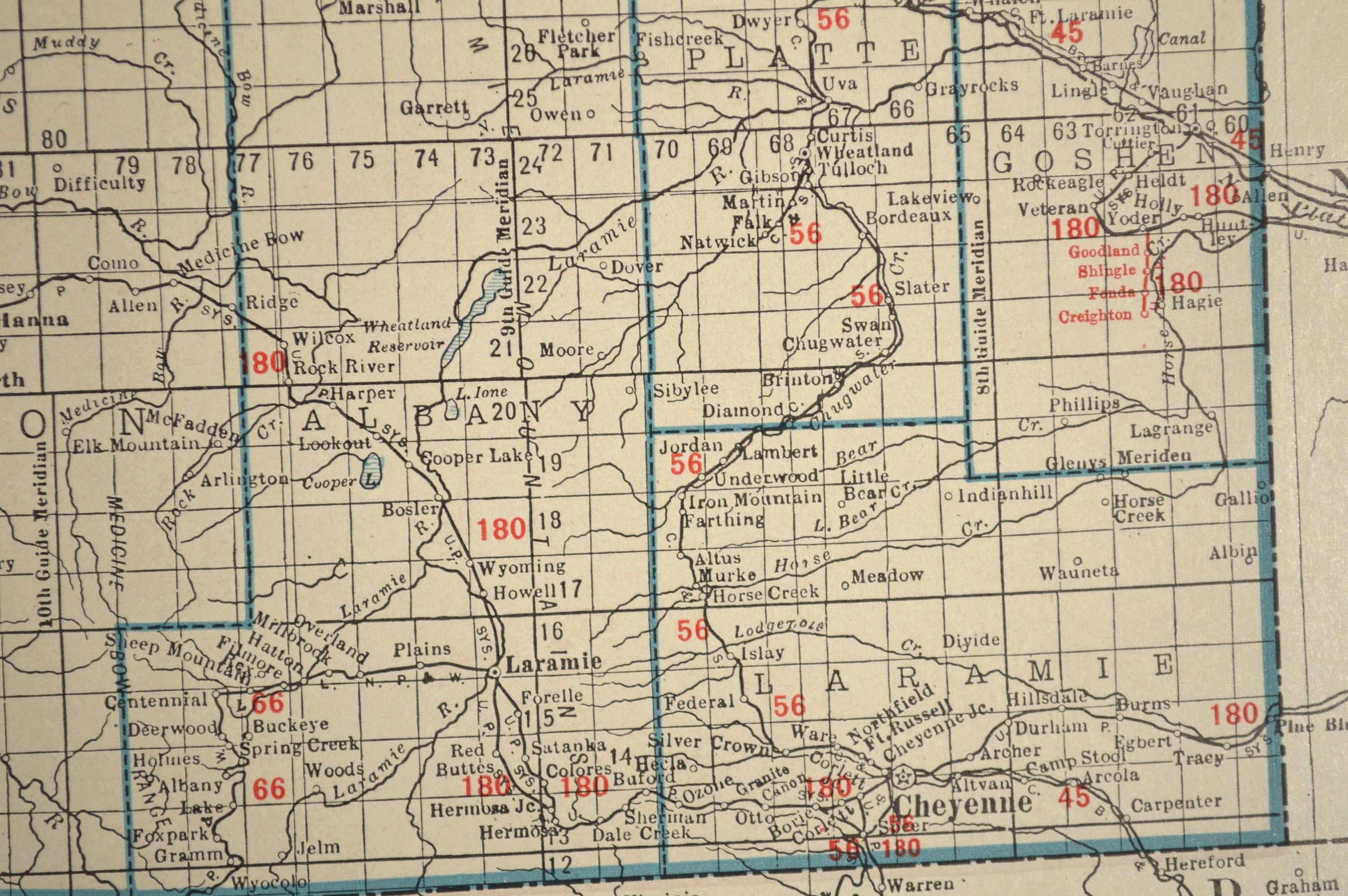 Wyoming Railroad Map LARGE Map Wyoming Wall Art