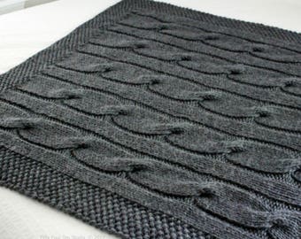 Blanket KNITTING PATTERN / North of the River / Cable / Throw / Afghan / Knit / Gift / Wedding / Baby / Quick / PDF Instant Download