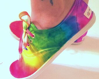 BE Everything Brilliant! Tie-Dye Canvas Shoes! Super cute and comfy! Most women sizes US 6-10 available through custom order!