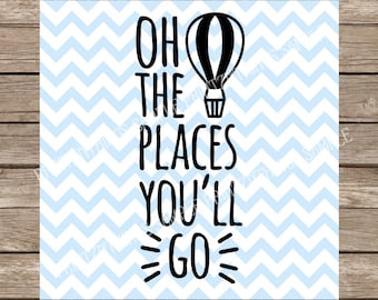 Oh the Places You'll Go svg Nursery svg Baby svg Infant svg Dr Seuss svg Cat in the Hat svg file cutting file silhouette cameo cricut dxf