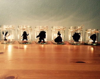 Beauty and the Beast Set of 6 Jar Candles Wedding, Engagement, Gift