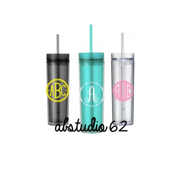 Monogram Tumbler Personalized Water Bottle Gifts for Her