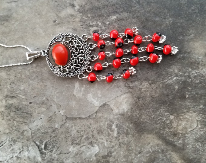 Huayruro necklace Andean necklace ethnic necklace tribal huayruro necklace Andean huayruro jewelry red necklace