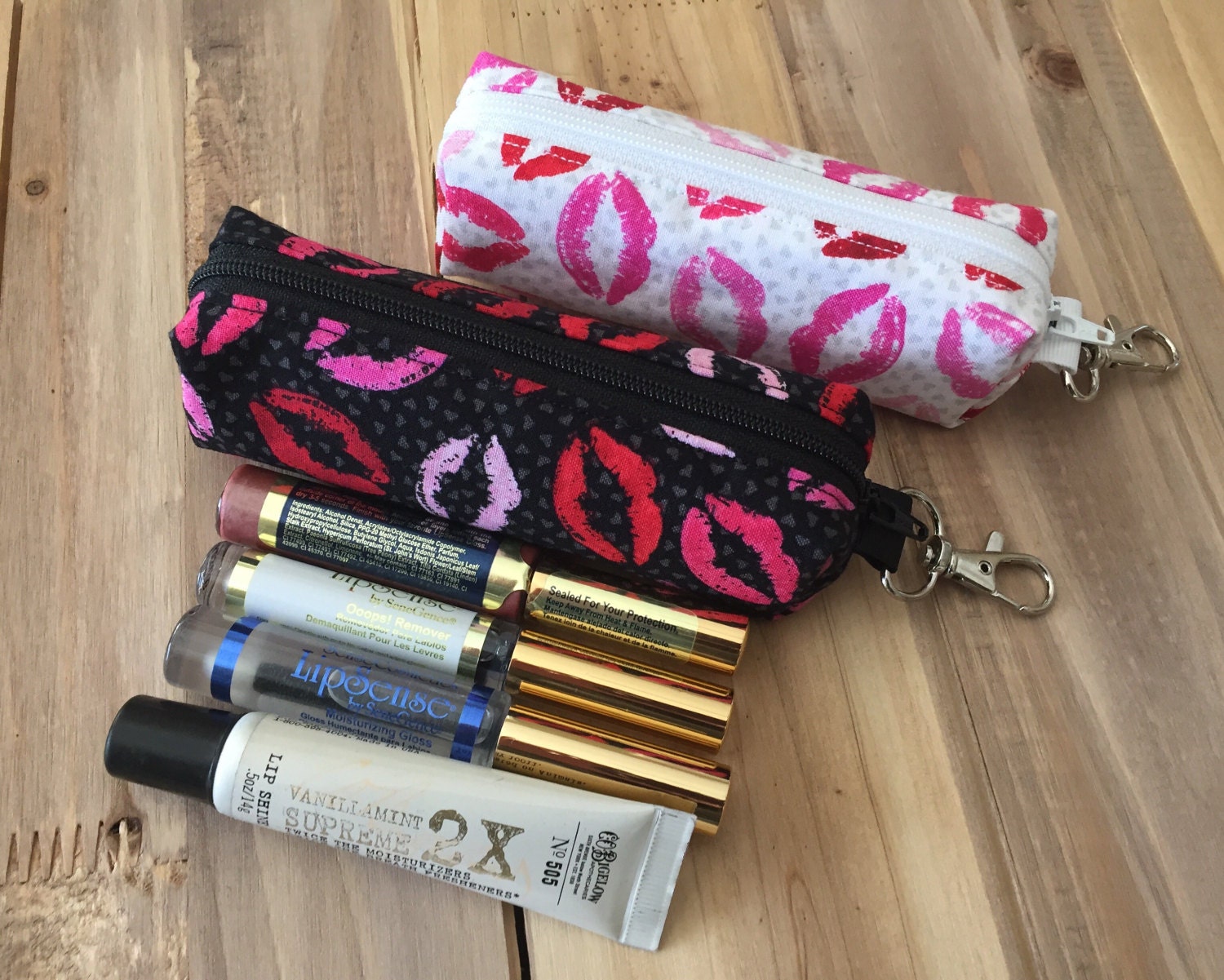 lip gloss holder zipper pouch pouch keychain lipsense