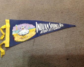 50s Nevada Atomic Test Souvenir Felt Pennant in Good Cond.