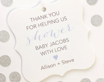 Thanks for Helping Us Shower Tags, Baby Shower Favor Tags, Baby Shower Hang Tags (FS-079)