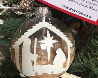 Beach Christmas Ornament, Hawaiian Christmas Ornament, Maui Christmas Ornament, Keepsake Ornament, Sand Ornament - Made in Maui