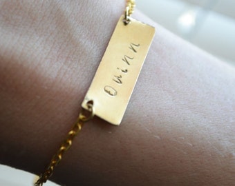 Bar Bracelet, Dainty Bracelet, Personalized Bracelet, Customized Bracelet, Name Bracelet, Personalized Gift, Layered Bracelet, Bracelet