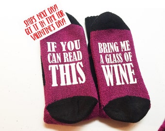 Wine Socks - Bring Me Wine Socks - Funny Socks - Gag Gift - Mother's Day Gift - Wine Lover Gift