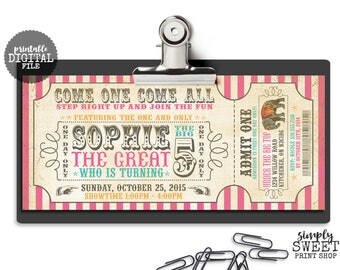 Items similar to Birthday Party Invitation &amp; Admit One Ticket ...
