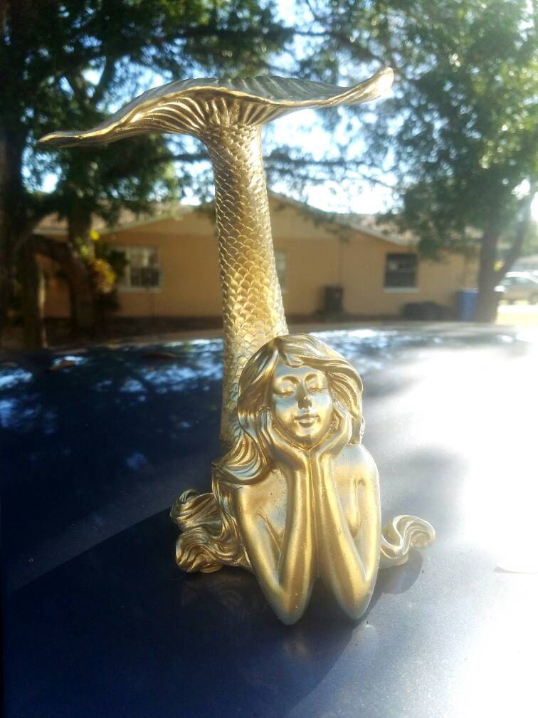 On sale Mermaid resin statue decor home decordistressed aged