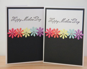 Rainbow Mother's Day Card. Embellished Card. Handmade Greeting Card. Blank Card for Mom. Happy Mother's Day