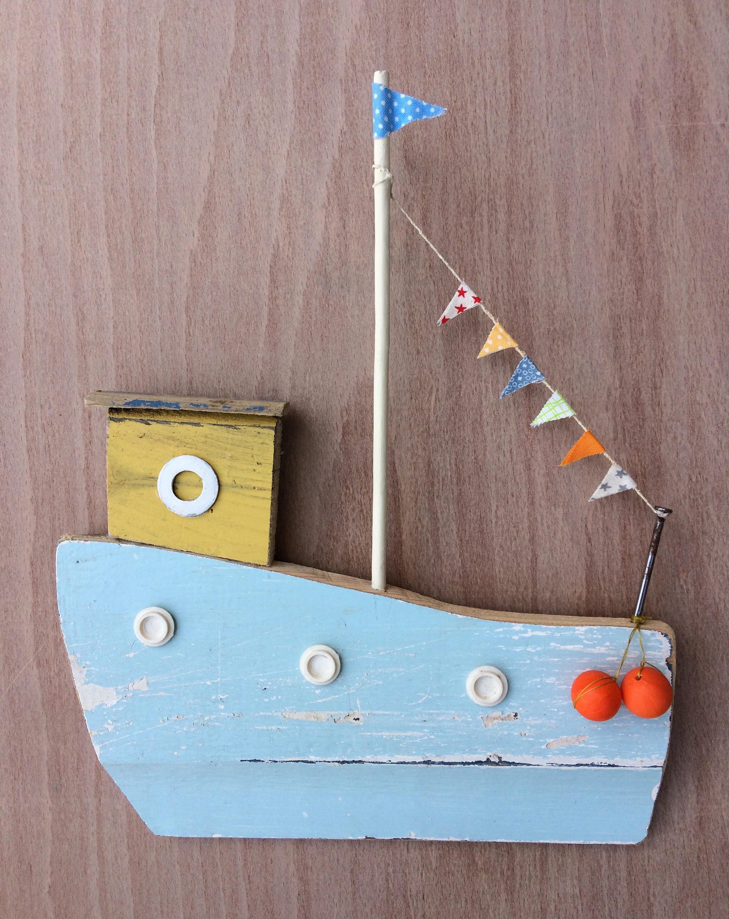 Original Handmade Driftwood 'Fishing Fleet 1' Wall