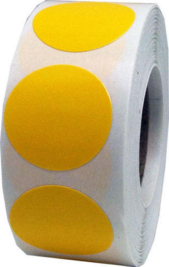 500 Yellow Dot Stickers 0.75 Inch Round Adhesive Labels