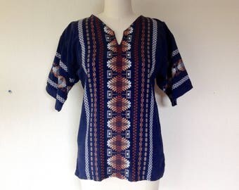 1970s Mexican embroidered shirt