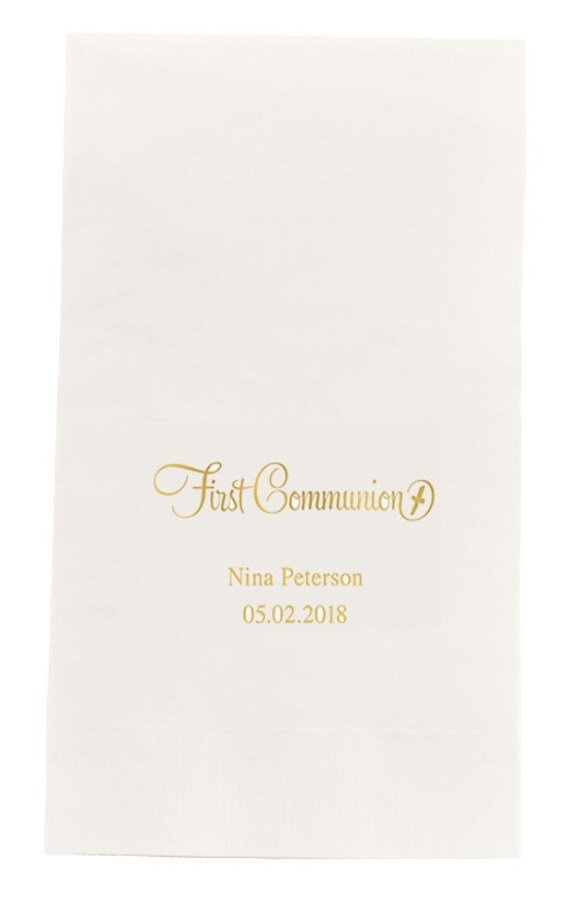 First Communion Dinner Size Napkins Set of 80 Personalized