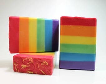 Fruity Rainbow Soap, Cold Process Soap, Handmade Soap, Natural Soap, Bath and Body Soap, Artisan Soap, Rainbow Soap Bar, Scented Soap