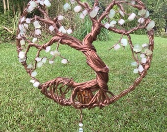 XLarge tree of life suncatcher, crystal suncatcher , wire sculpture , garden art, wire tree sculpture ,fairy door , whimsical tree
