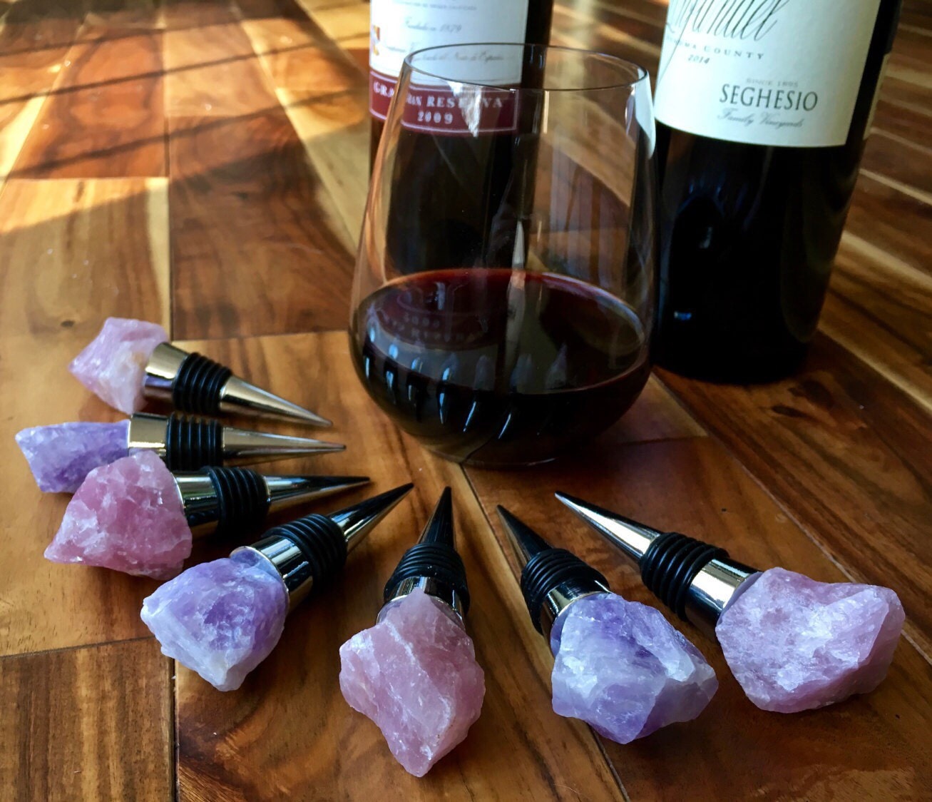 Raw Crystal Wine Stopper Raw Rose Quartz Crystal Wine Cork