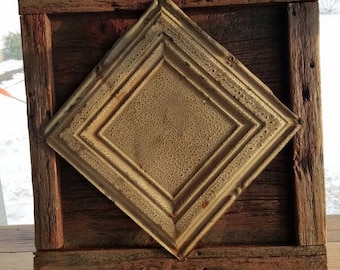 Barnwood and Tin Ceiling Wall Hanging