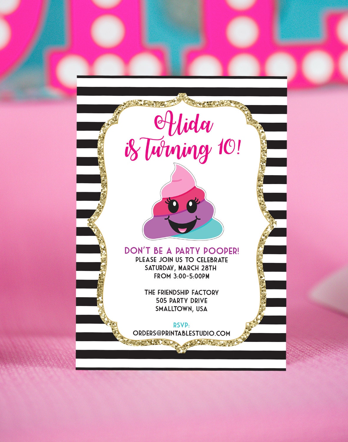 Poop Emoji Invitations 7