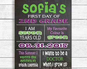 First Day of School Chalkboard, 1st Day of School Sign, Back to School Sign, School Chalkboard, DIGITAL FILE ONLY