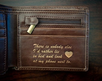 Valentines Day Gift for Him - Mens Leather Wallet - Personalized Anniversary Gift