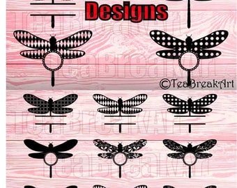 Dragonfly zentangle frame Cutting Files SVG PNG EPS dxf ClipArt Instant Download iron on heat transfer shirt decal flower pattern 647C