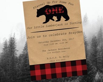 Flannel invitations | Etsy