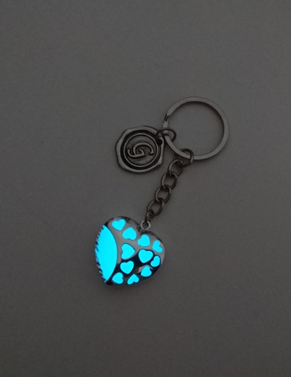 Glow in the Dark Personalized Keychain Initial Keyring