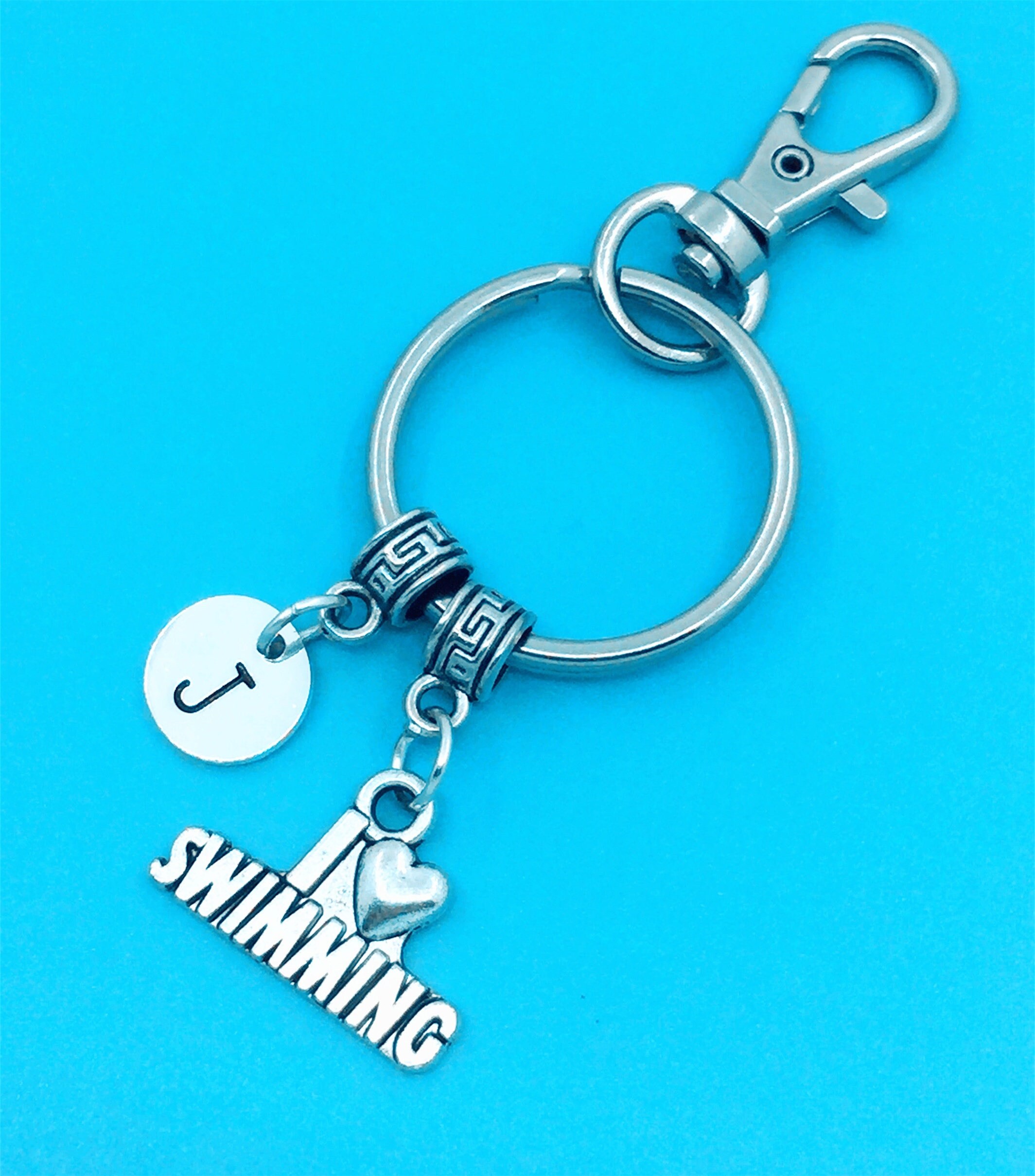 Swimming keychain swimming key chains best friend keychain