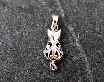 Sterling Silver Cat Pendant
