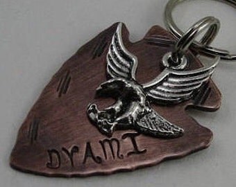 Dog Id Tag, Dog Tag,Pet Tag,Dog Collar Tag,Pet Id Tag,Arrow head,Custom Pet Tag,Metal Pet Tag(1.5 inch Arrowhead/Eagle)