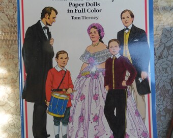 Original Vintage Abraham Lincoln and his family Paper Dolls Uncut/ In Full Color