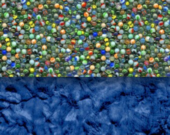 Marble Blanket - Minky Blanket - Designer Minky - Blue