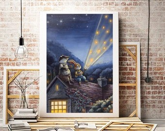Art Prints - Summer - Watercolor Childrens - Wall Decor - Kids Room - art for children - wall decoration - nursery wall art