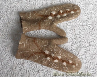 Felted Mittens READY TO SHIP Trendy Wool Mittens Warm Mittens Gift for woman Fashion Accessories EcoMittens Gift for wife Gift for her