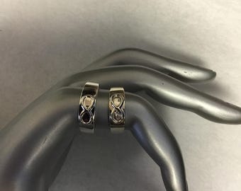 Sterling Silver Infinity Wedding Band set size 7.5 and 10.
