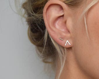 Chevron Stud Earrings - V Earrings - Small Stud Earrings - Minimalist Earrings - Geometric Stud Earrings