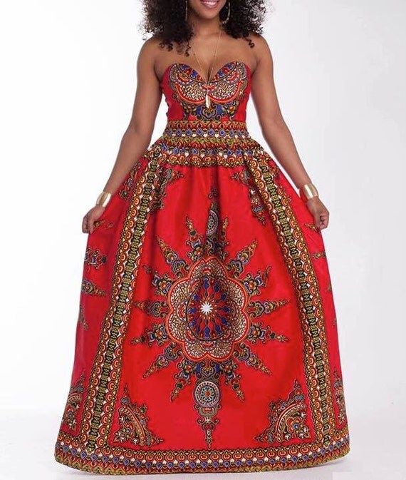 strapless african dress