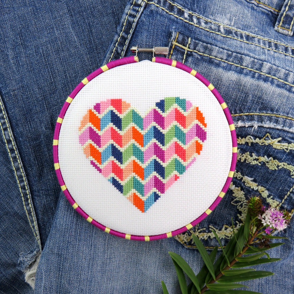 Heart Cross Stitch Pattern Valentines Cross Stitch Patterns