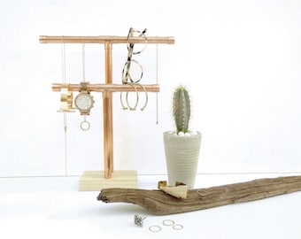 Copper Pipe Jewelry Display - Double