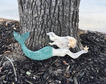 Wooden Mermaid Wall Decor mermaid wall hanging | etsy Wooden Mermaid Wall Decor mermaid wall hanging | etsy