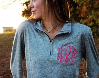 Monogram Sweatshirt - Womens Monogram Pullover - Monogram Jacket - Monogram Pullover - Womens Monogram Jacket - Personalized Quarter Zip -
